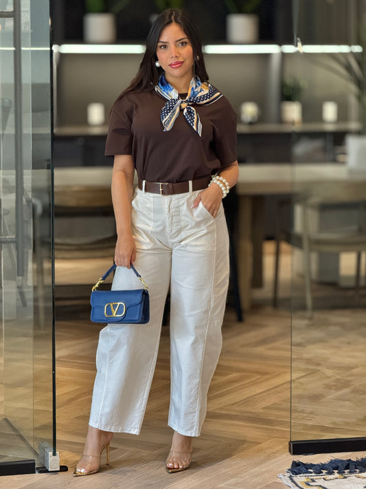 Amalfi Brown Scarf T-Shirt