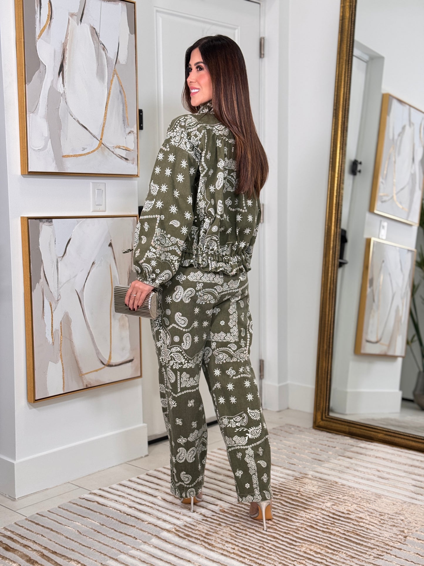 8822 Annie Green Paisley Set