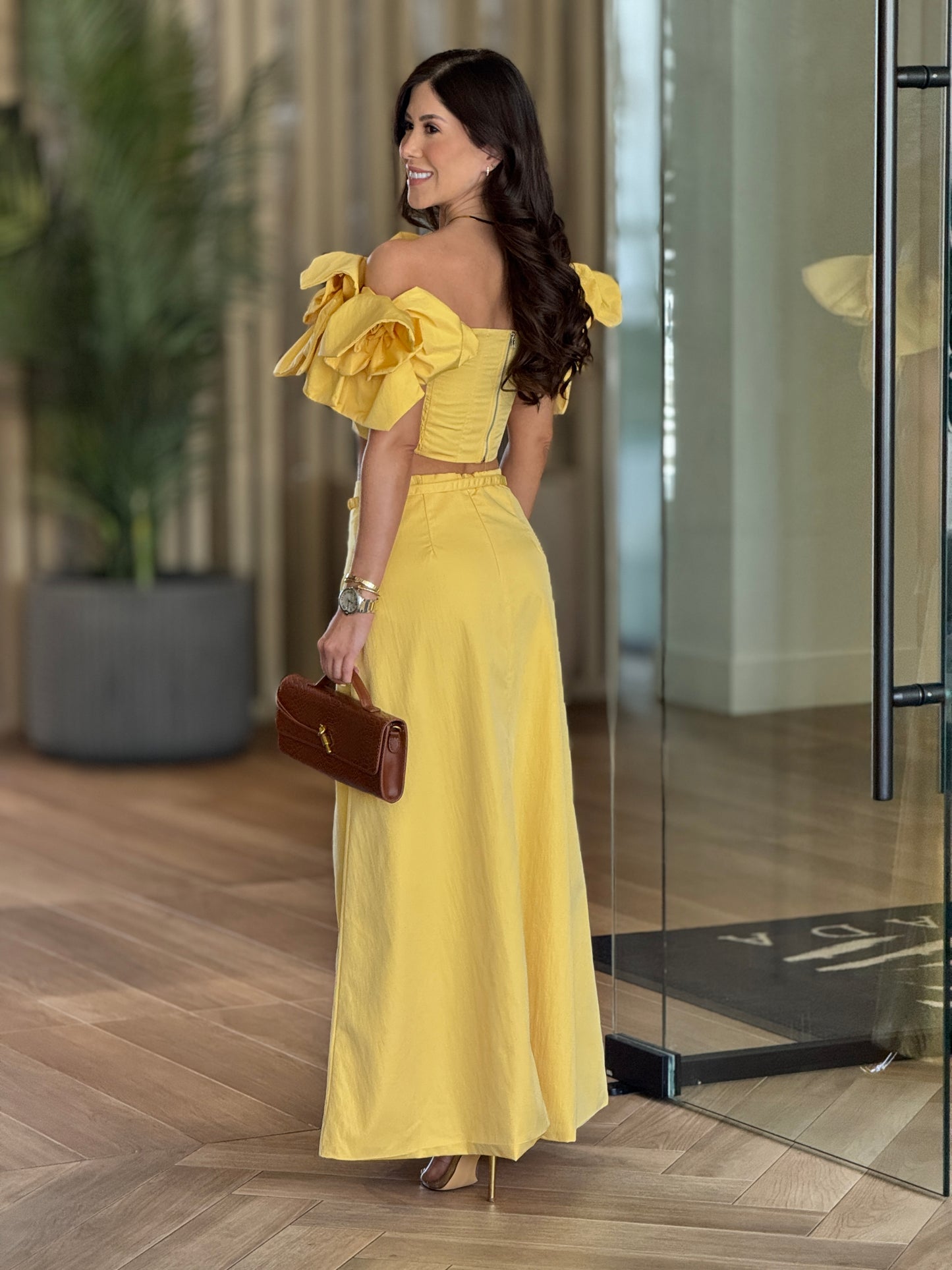 Mandissa Yellow Bombache Skirt Set