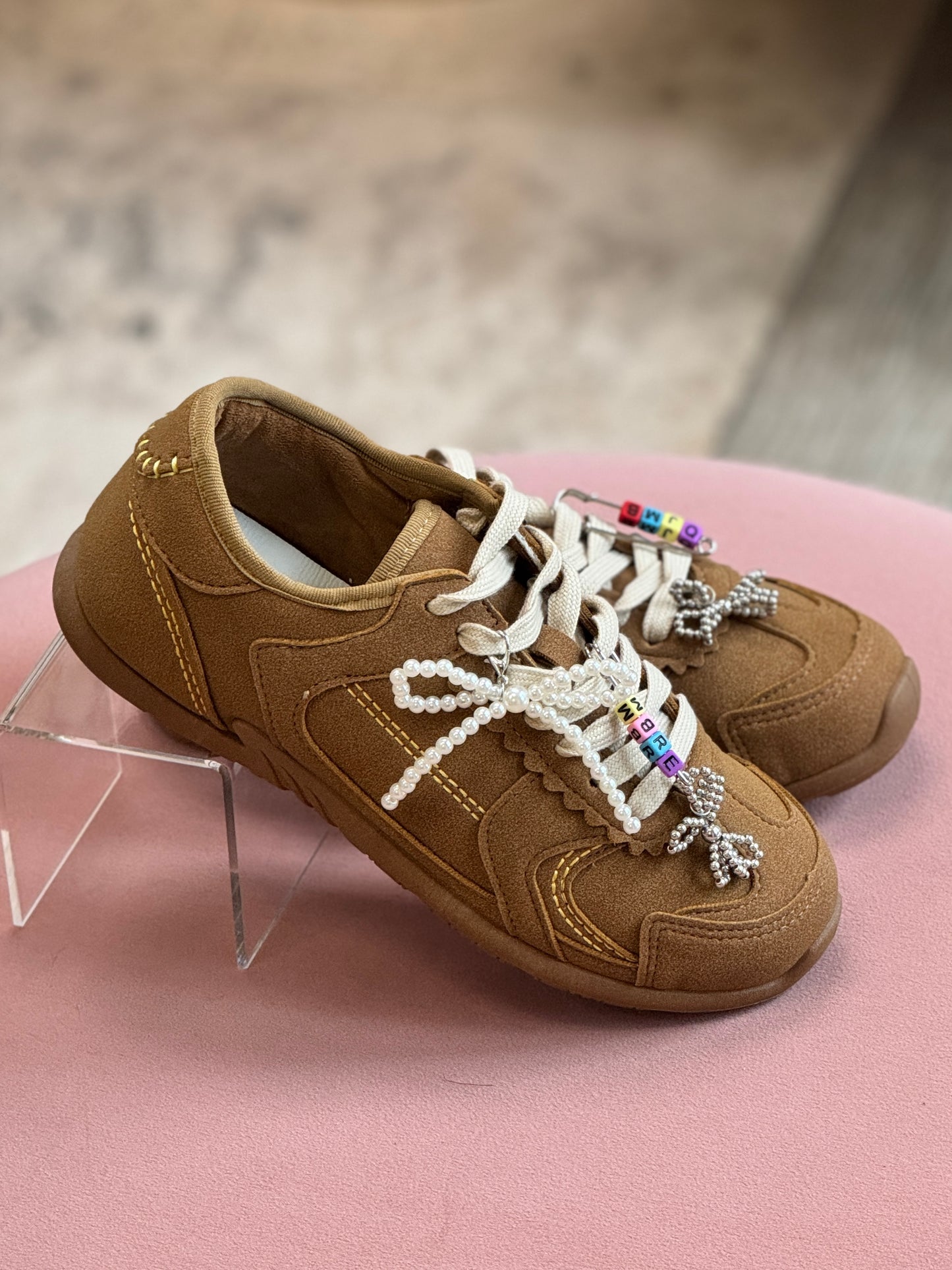 Miu Brown Charm Sneakers