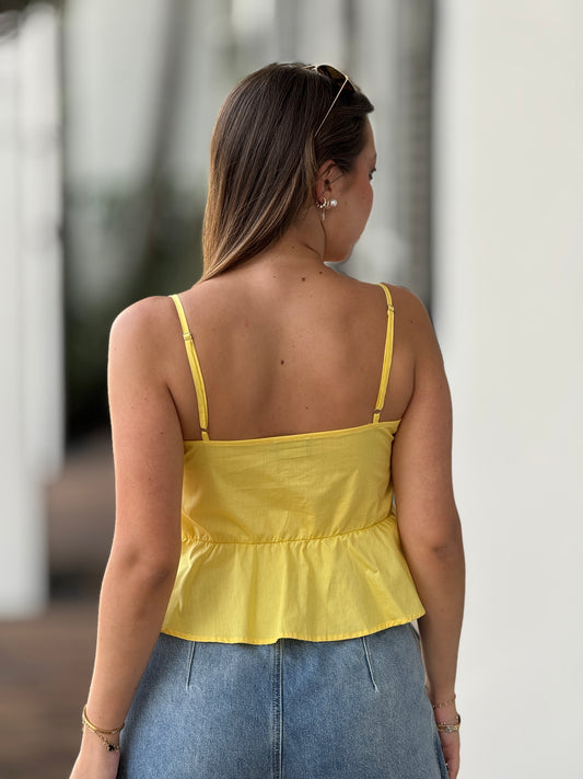 Milka Yellow Torchon Top