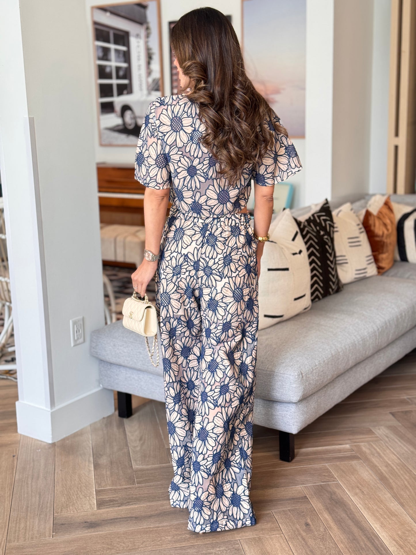 More Navy Floral Torchon Set