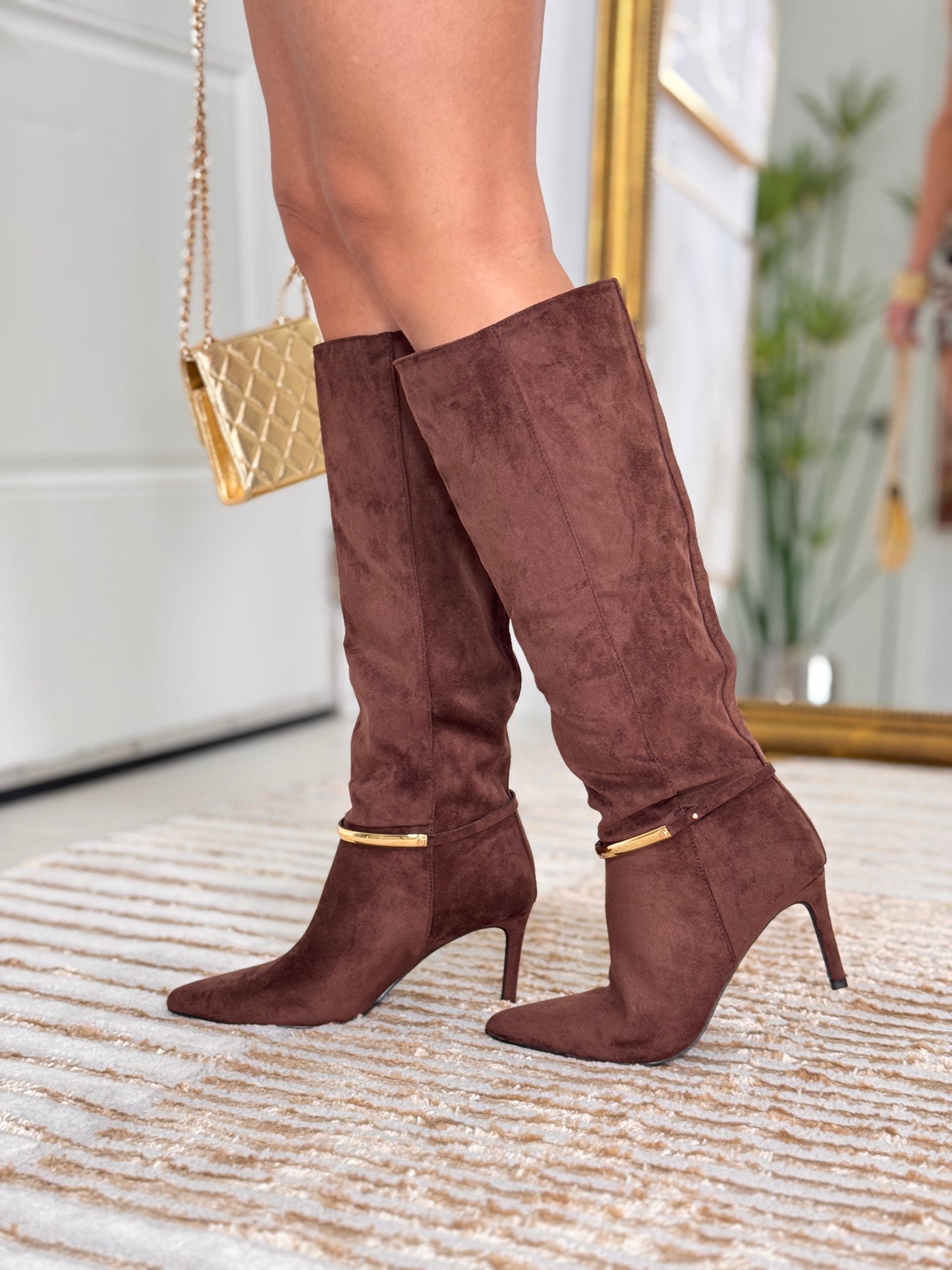 Tamsyn Brown Suede Stiletto Boots