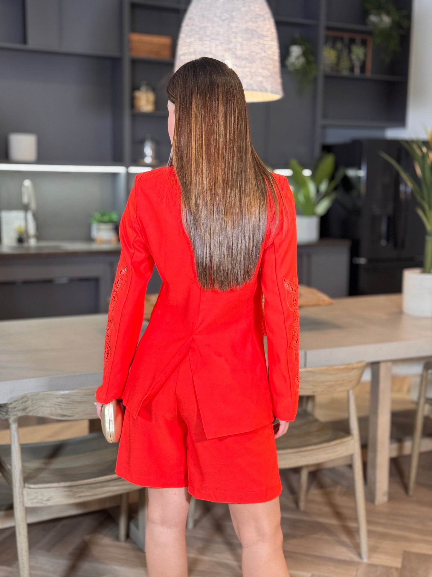Rivera Orange Bermuda+Blazer Set
