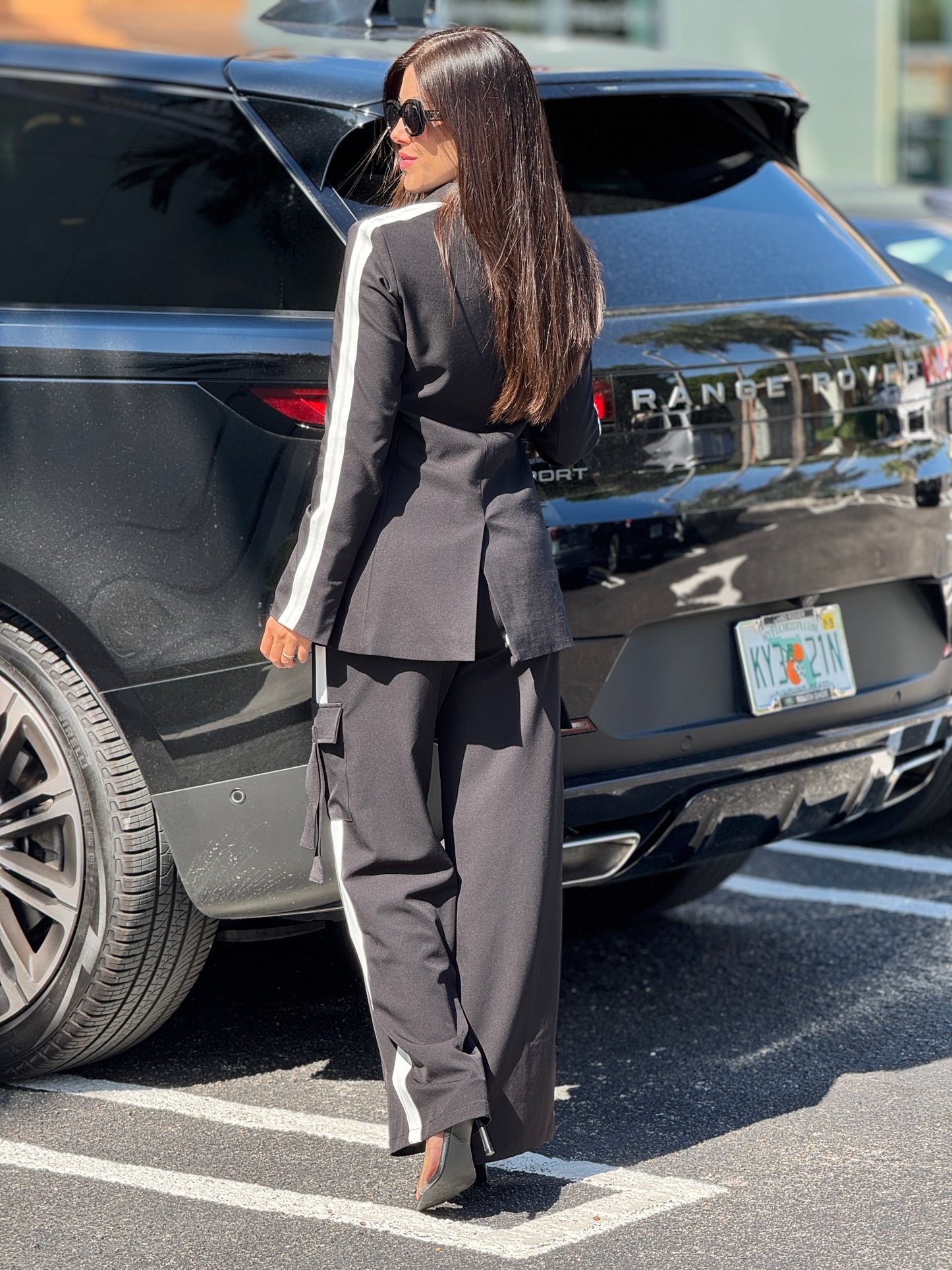 Ovianca Black Cargo+Blazer Set