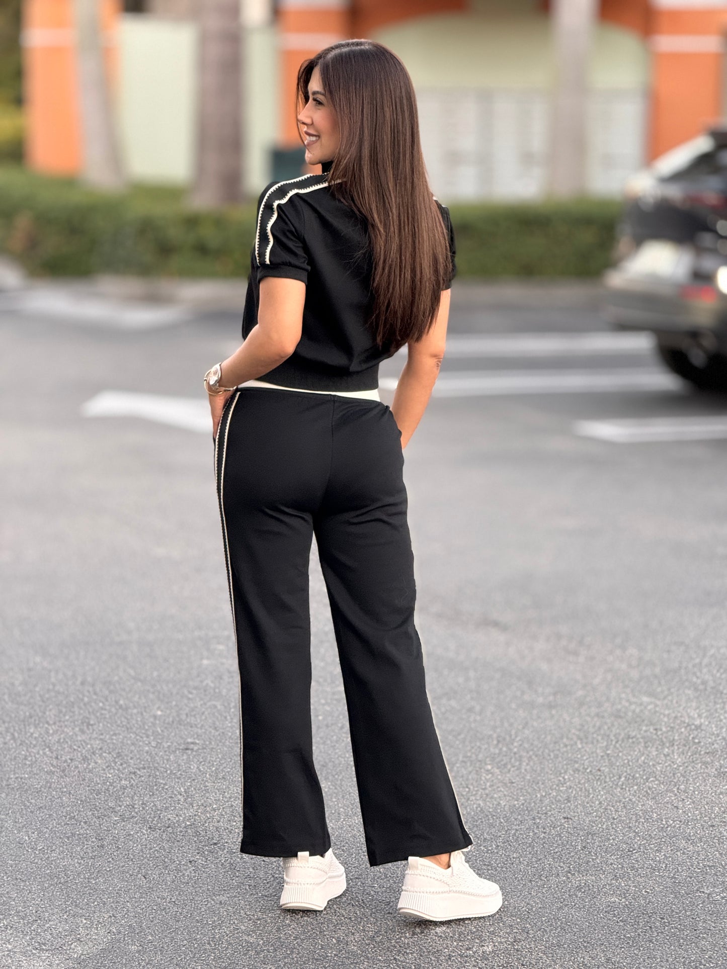 Cece Black Short Sleeve Sport Set