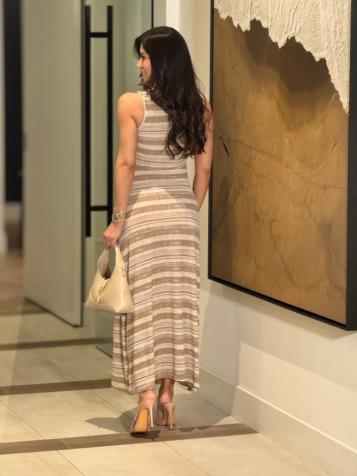 Japan Beige Lines Dress