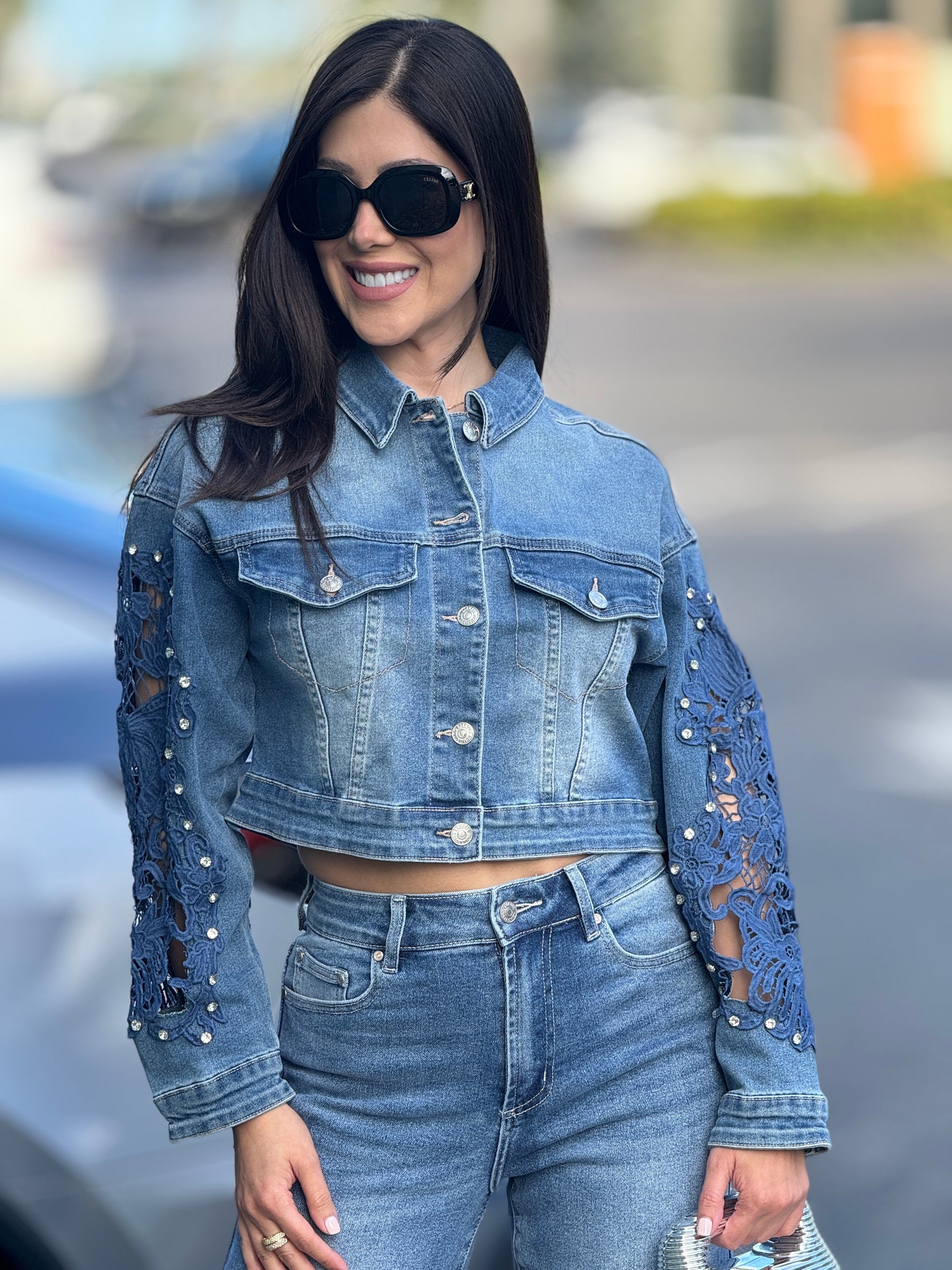 Lizzie Navy Torchon Jacket