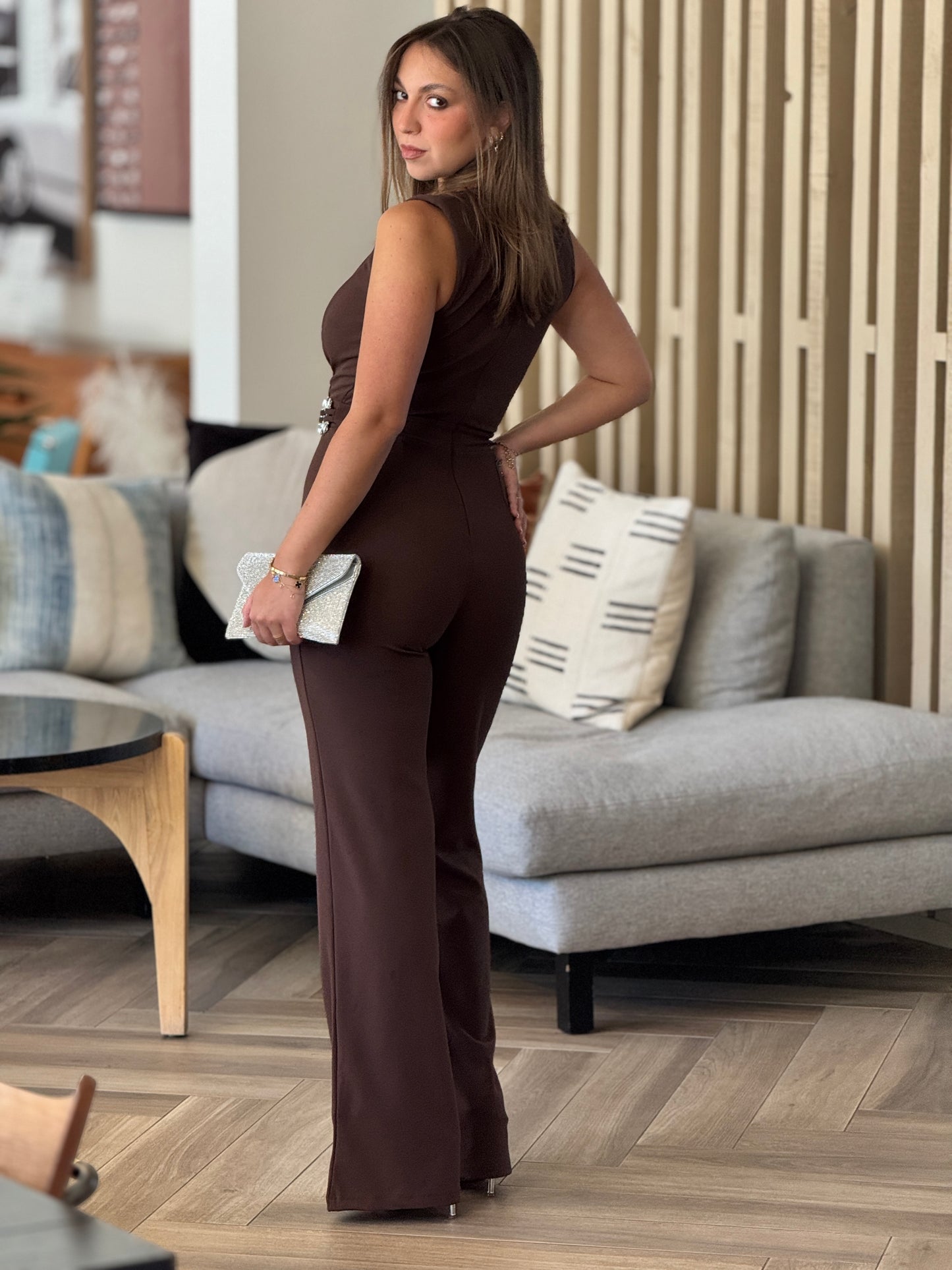Valentine Brown Jumpsuit Gala
