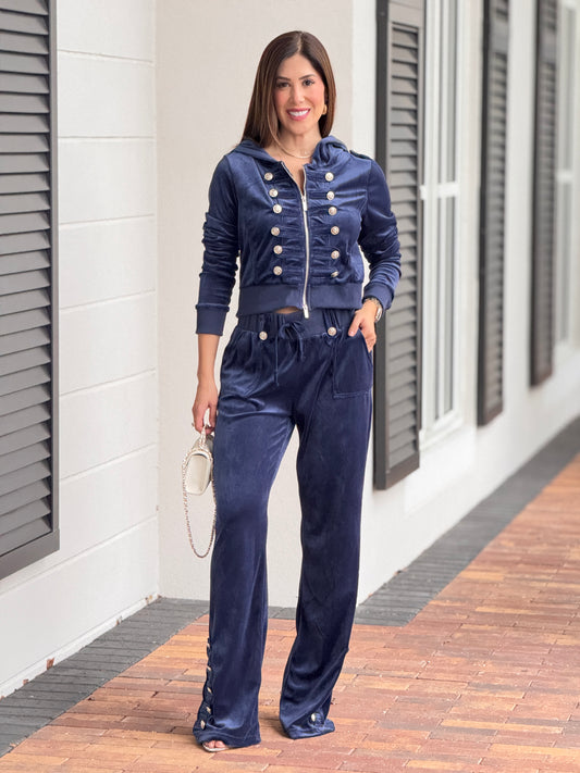 Mellow Napo Blue Velvet Studs Sport Set