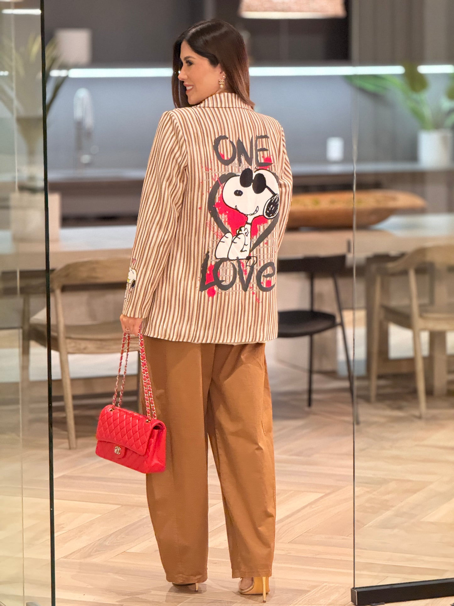 Cartoon Lines Heart Blazer Top