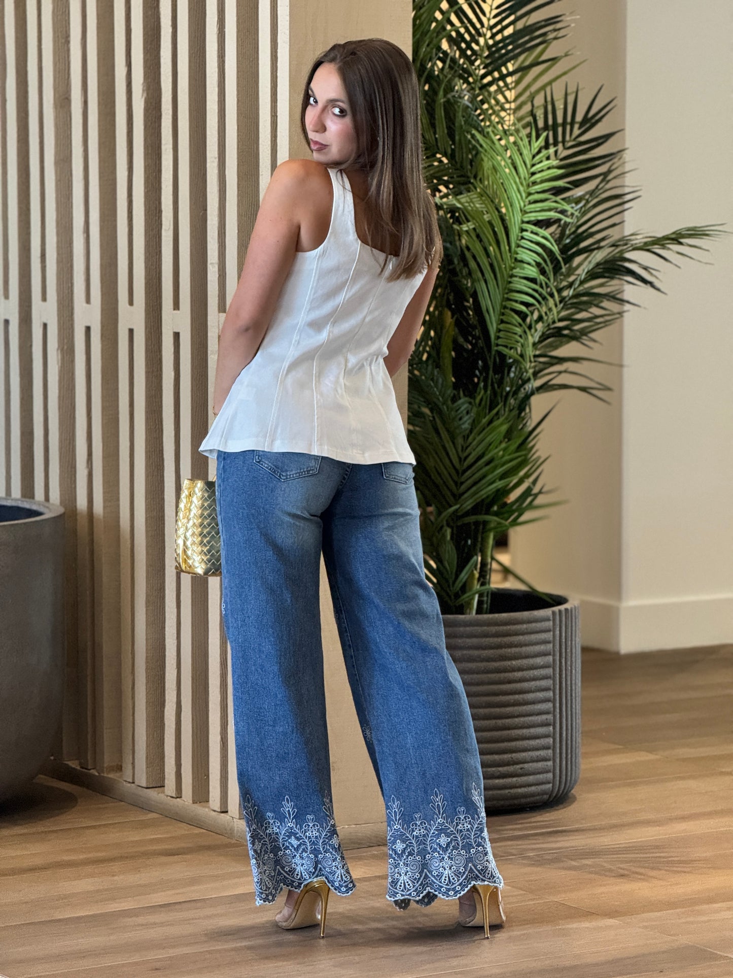 Dandelion Embroidery Jeans