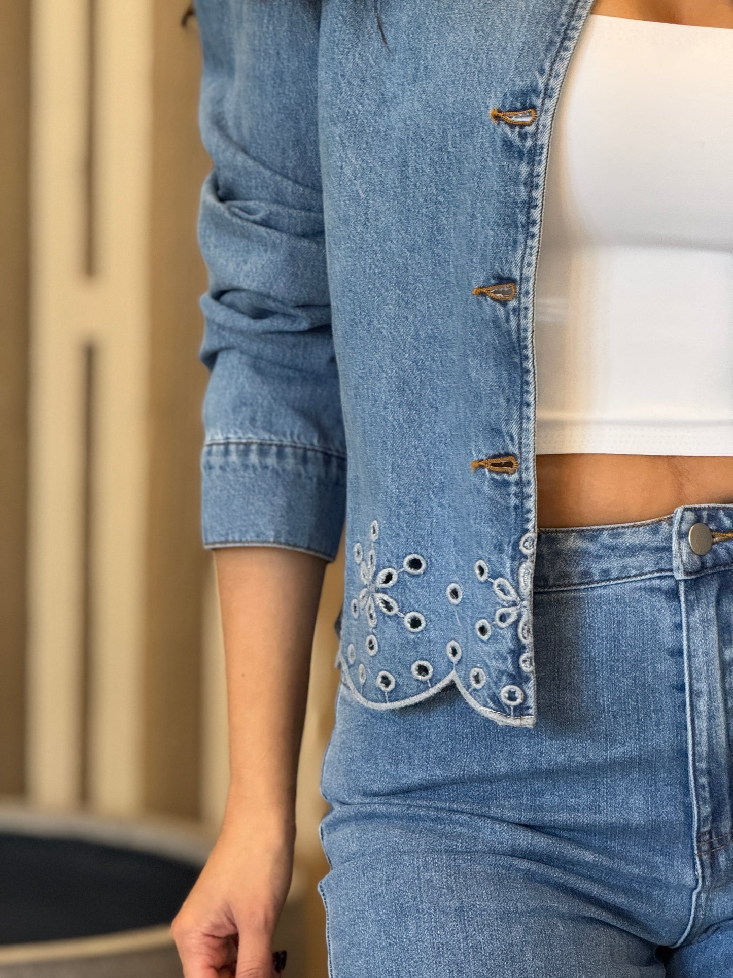 Clyde Denim Cutout Jeans Set