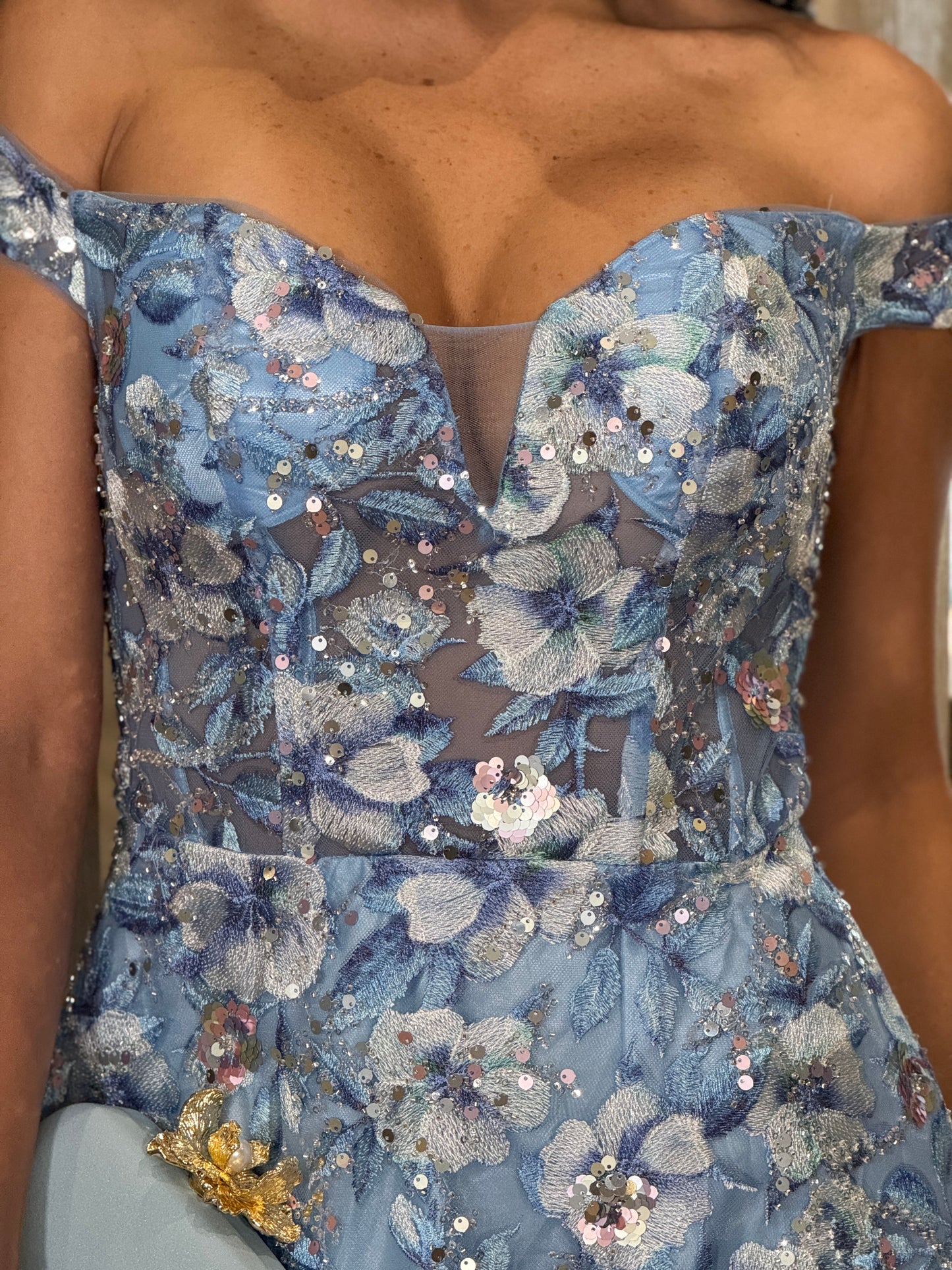 Norkys Blue Floral Dress Gala