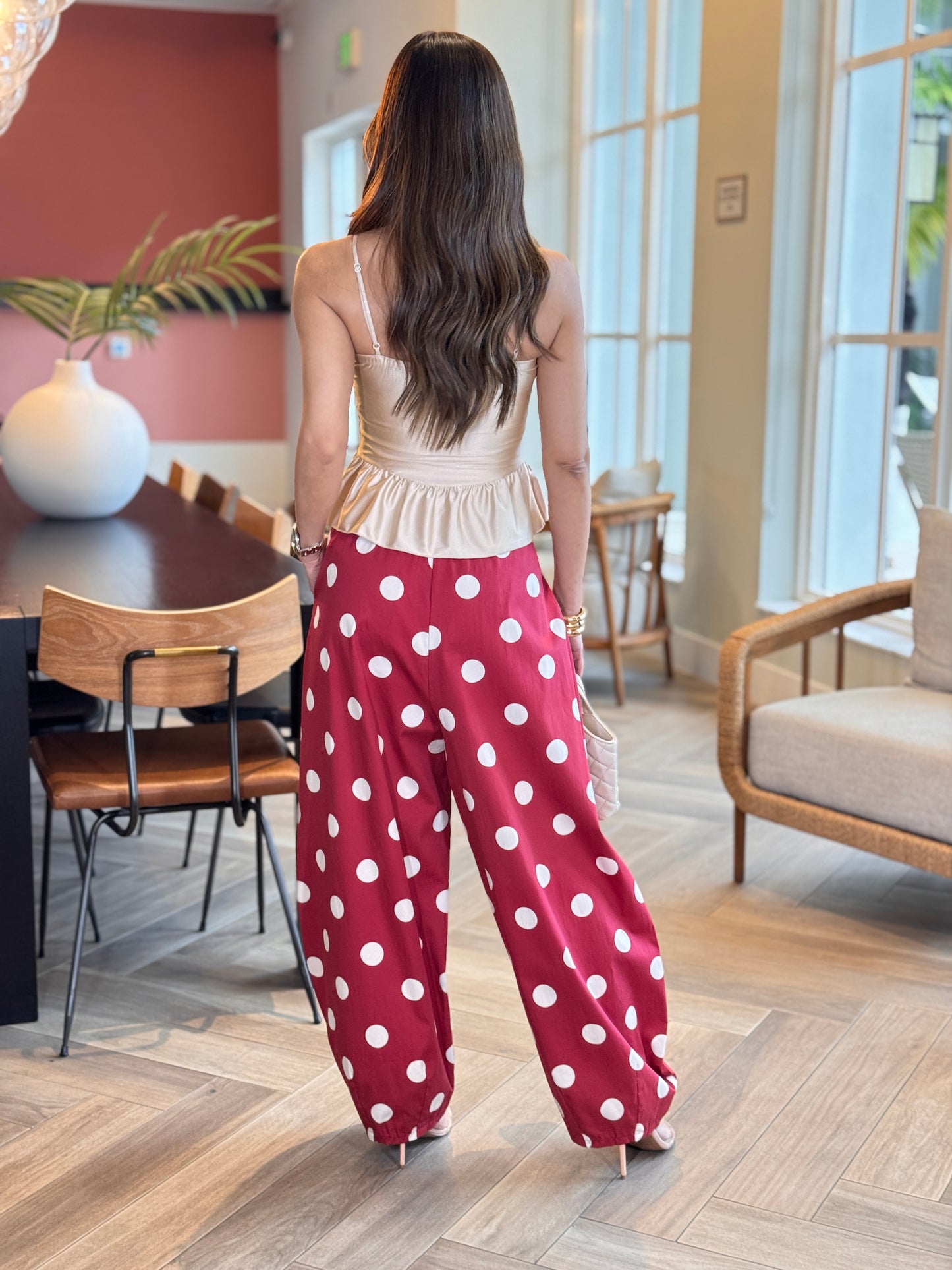 Italy Red/White Polka Dots Joggers