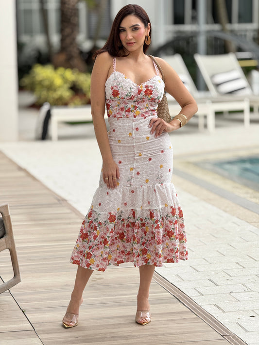 Louella Flower White Torchon Dress