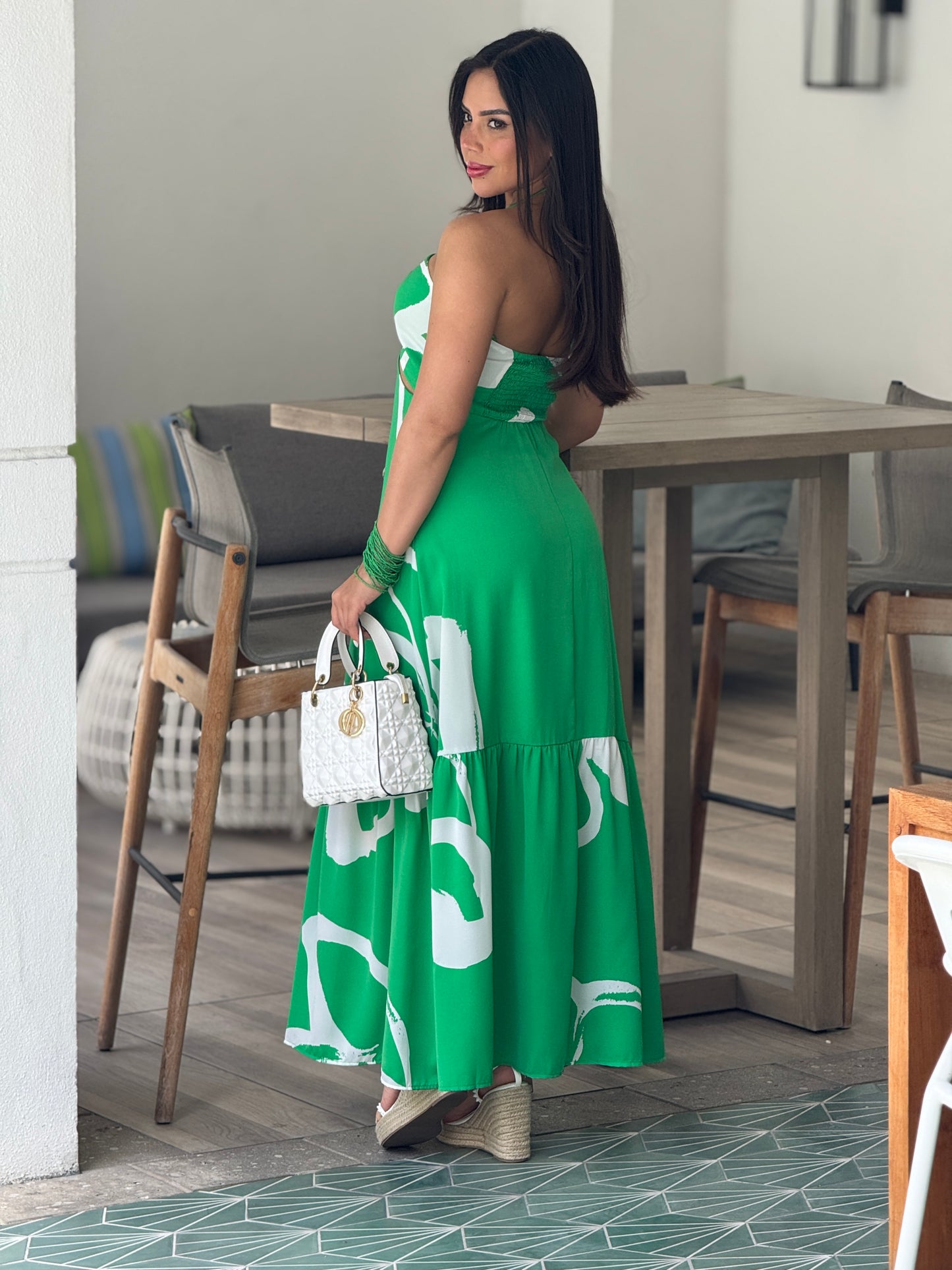Milka Green Print Dress
