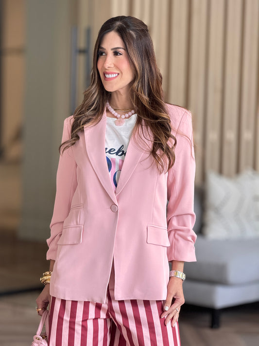 Ovianca Pink Blazer Top
