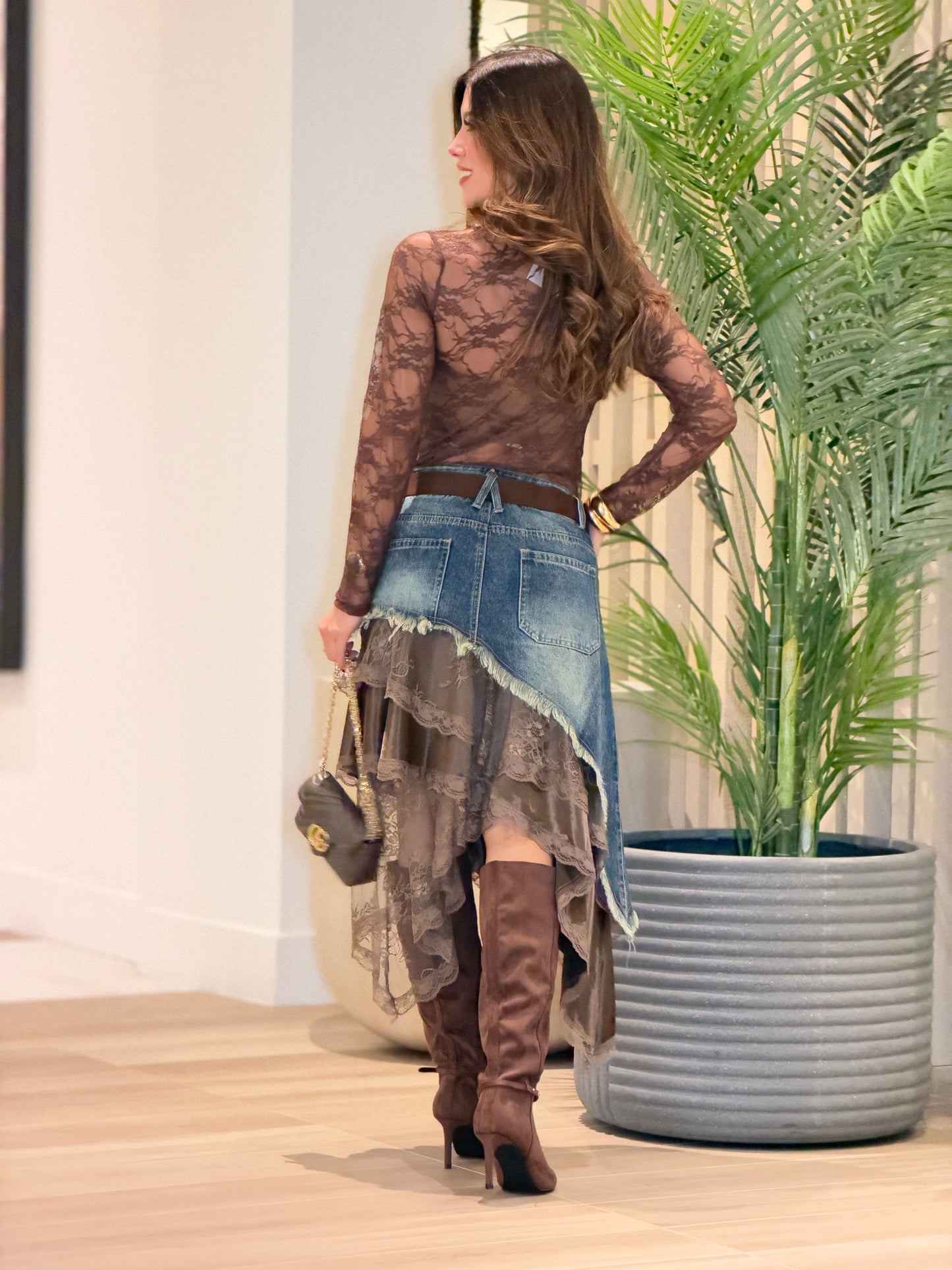 12479 LaRos Denim Belt Skirt