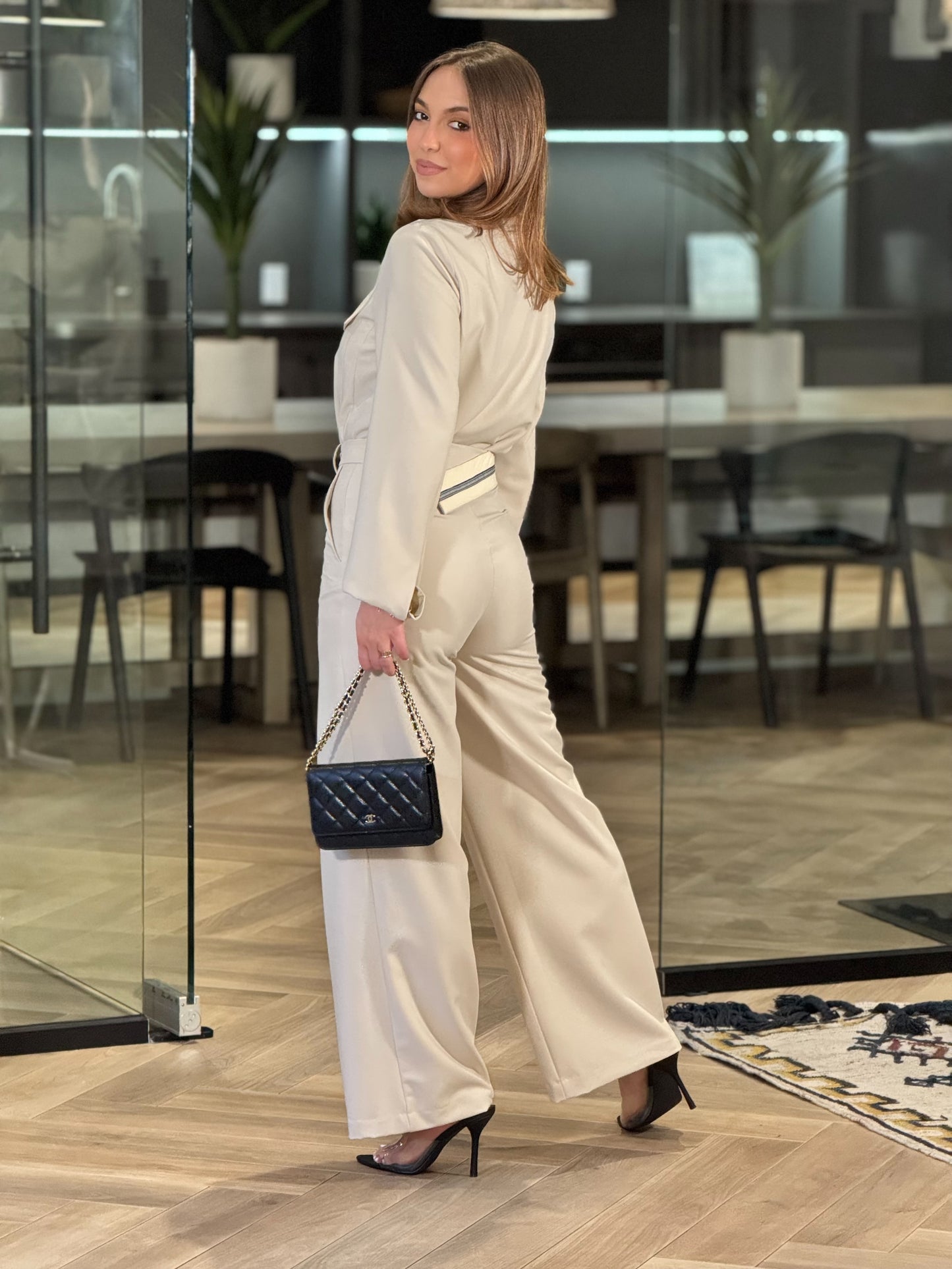 Lalavon Beige Jacket Set