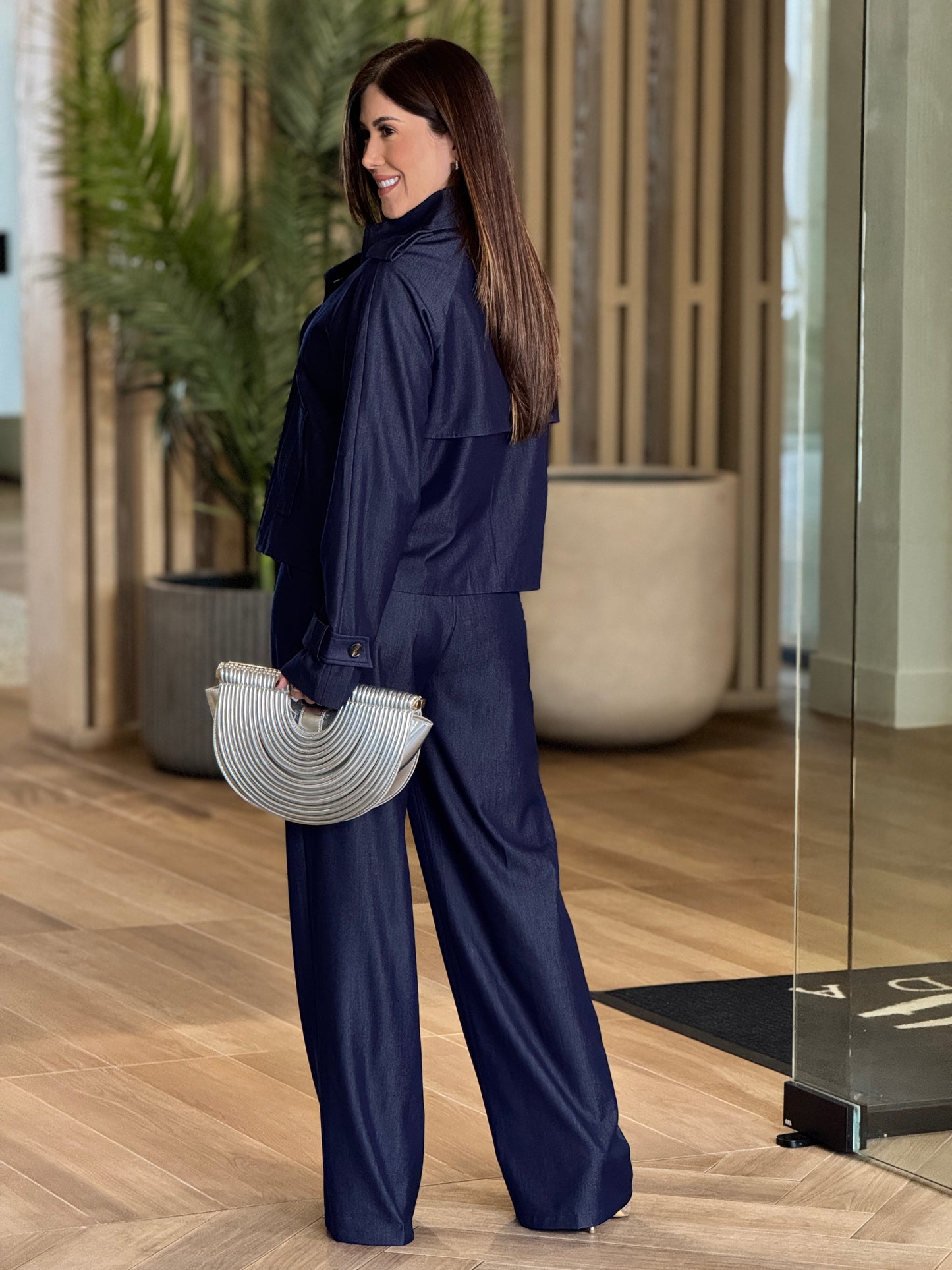 Ovianca Denim/Beige Waistband Set