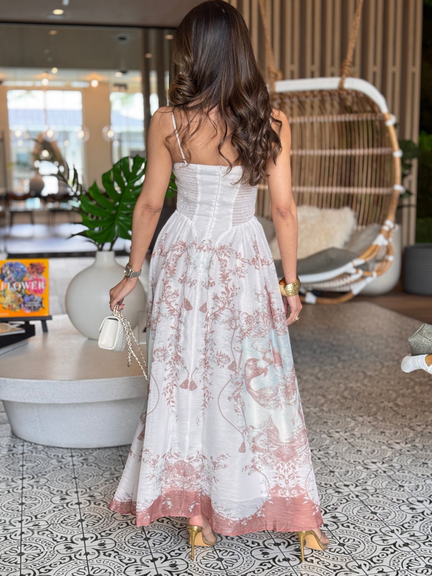 Gardenia White Bustier Midi Dress