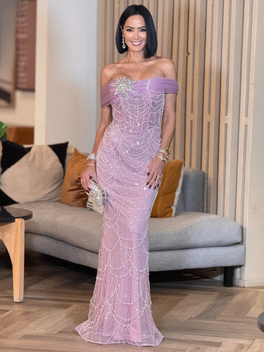 Elizabeth Lilac Embellishment Dress Gala