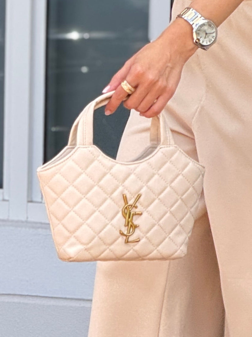 Yvie Ivory Quilted Small Bag