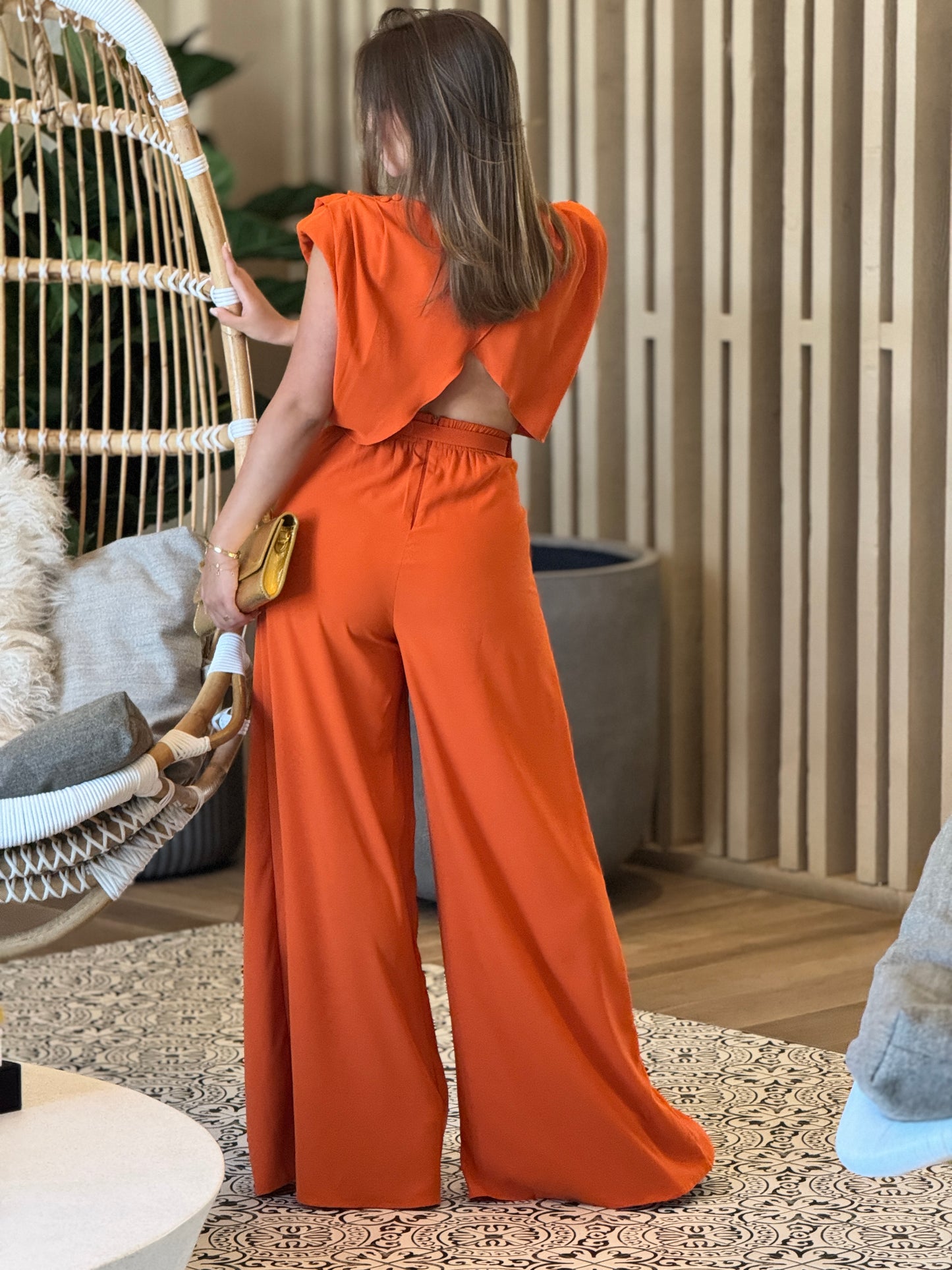 Mulla Orange Cutout Jumpsuit