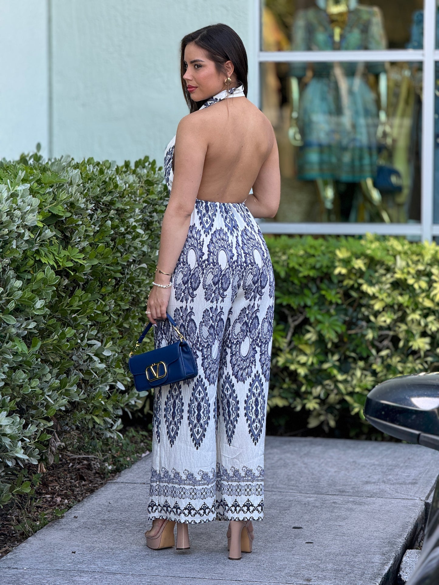 Marina Blue Print Jumpsuit