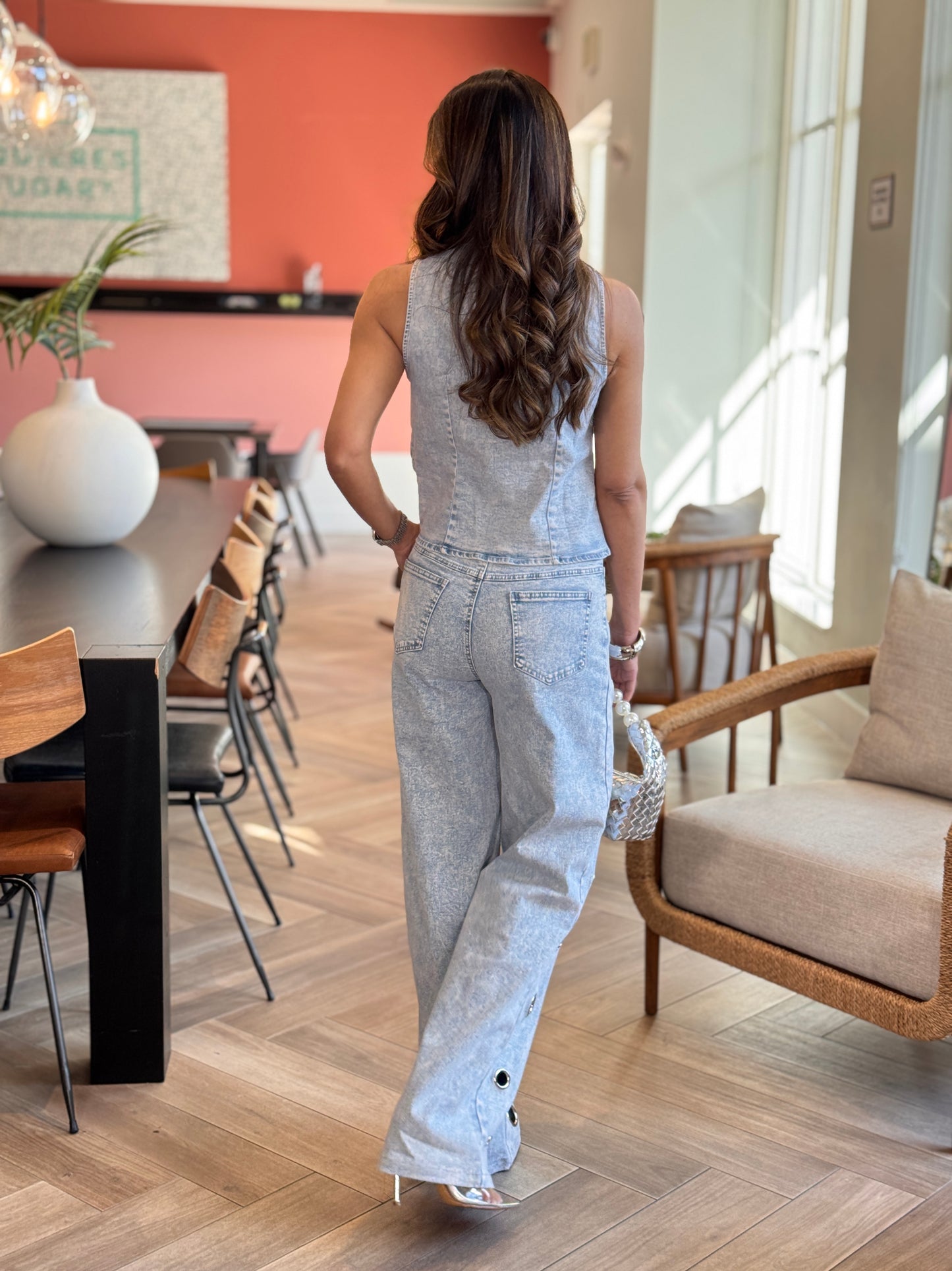 Tennie Denim Silver Rings Set