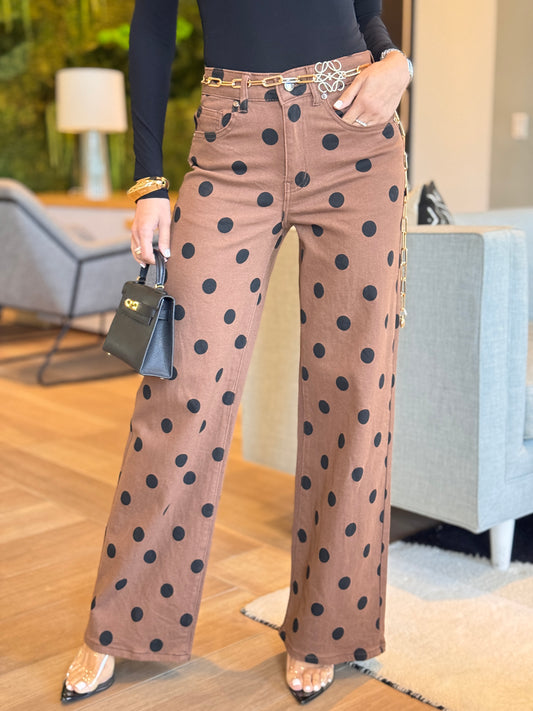 Manic Brown/Black Polka Dots Pants