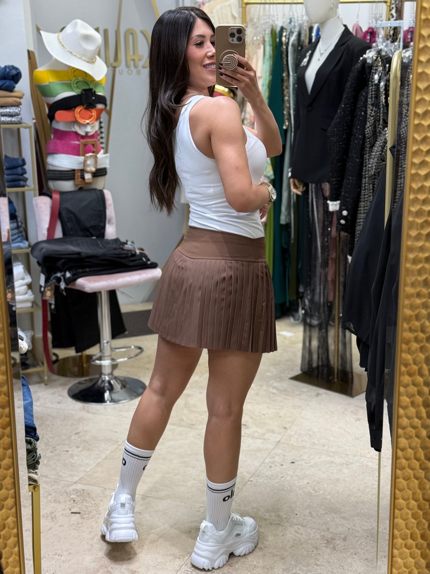 Angelica Brown Pleaded Skort