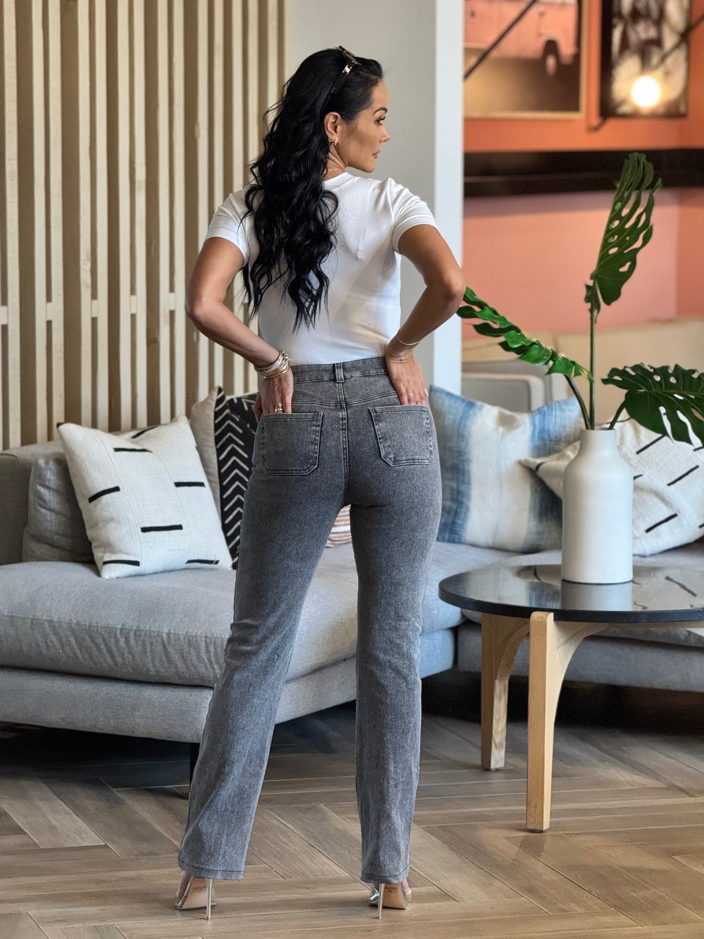 Norkys Gray Rhinestone Jeans