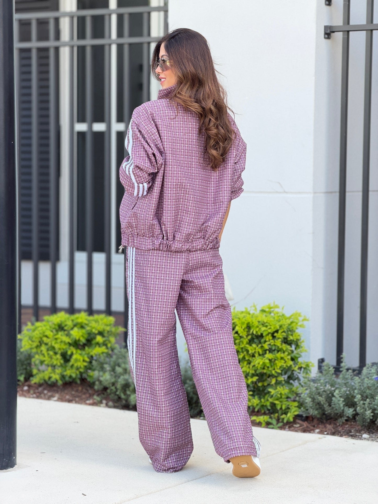 Addie Burgundy Plaid Sport Set
