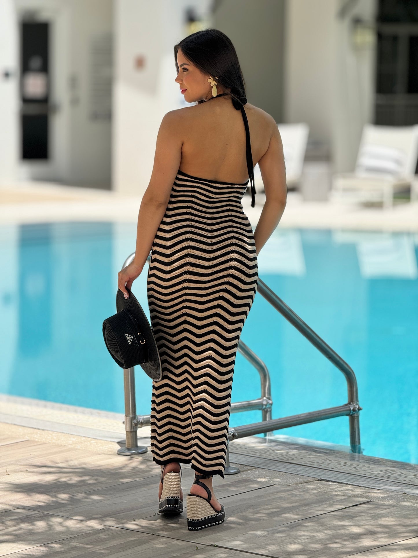 Marion Black/Beige Knitted Dress