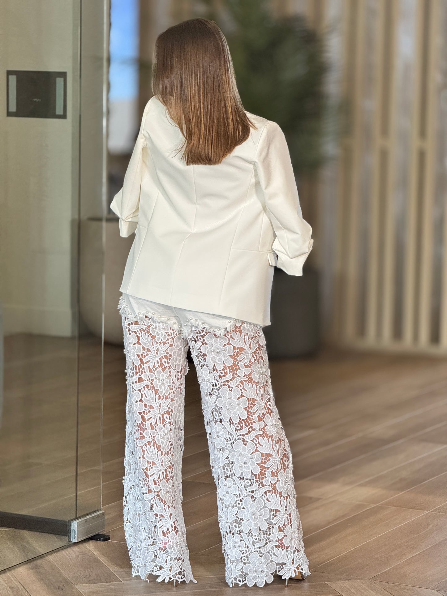 Salt Pearl Torchon White Pants