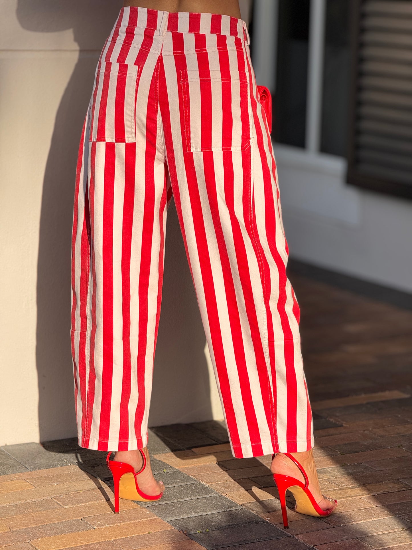 Milano Red/White Lines Pants