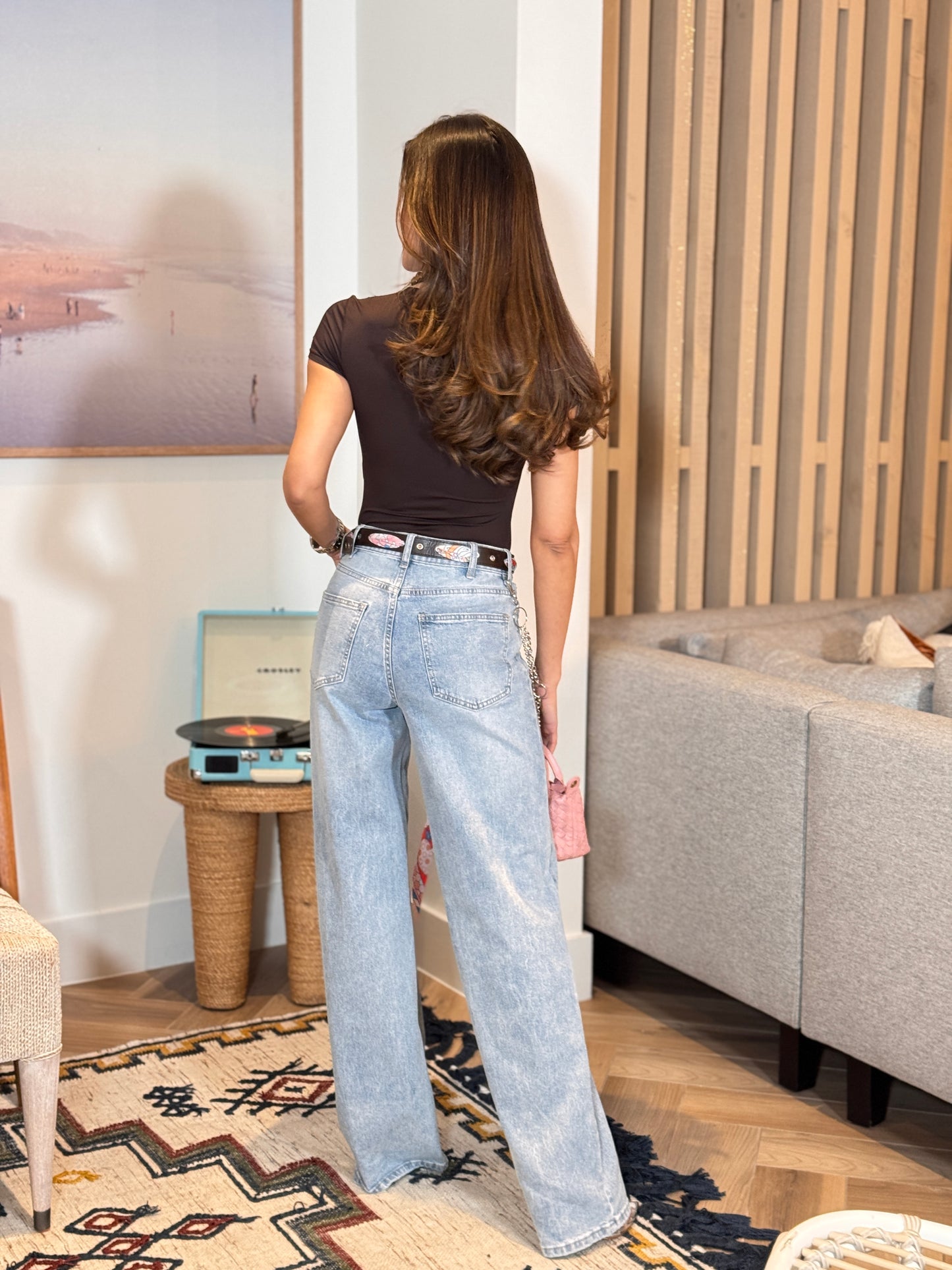 Lizzie Mid Denim Belt & Scarf Jeans