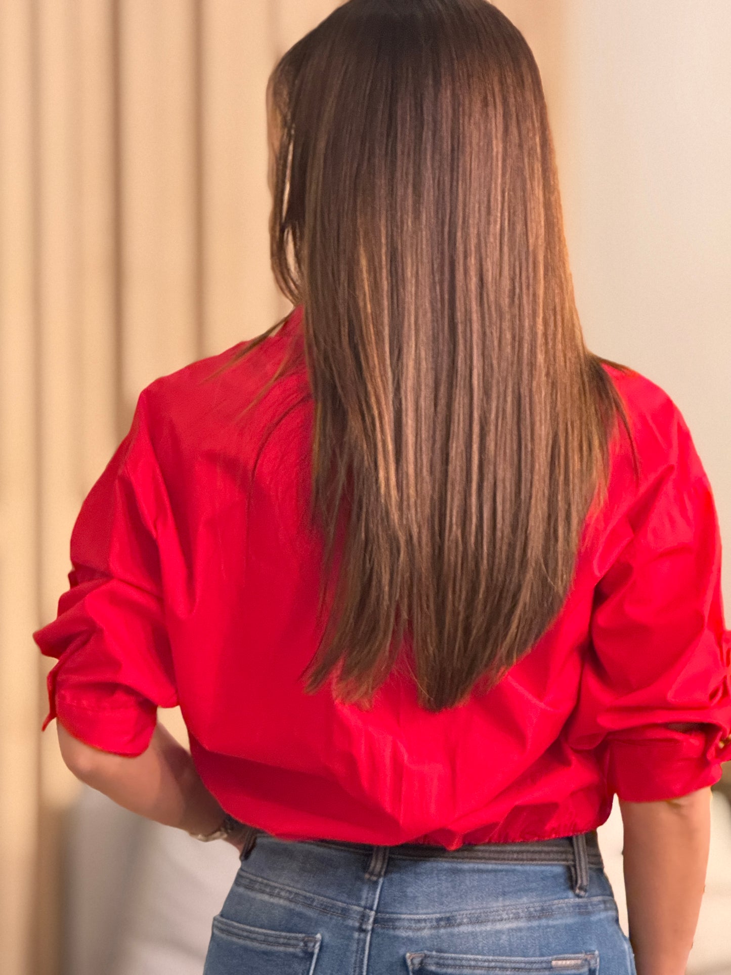 Pastel Red Napo Shirt Top