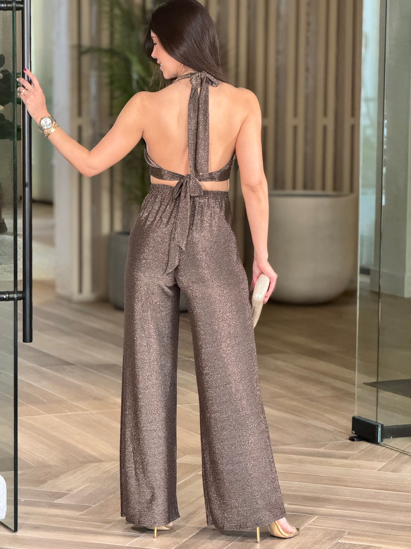 Angelica Bronze Cutouts Jumpsuits Gala