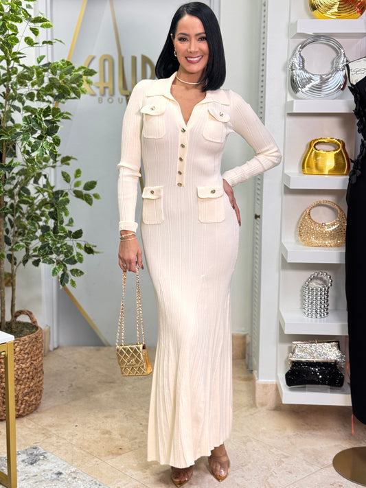 Brianne Ivory Knitted Dress