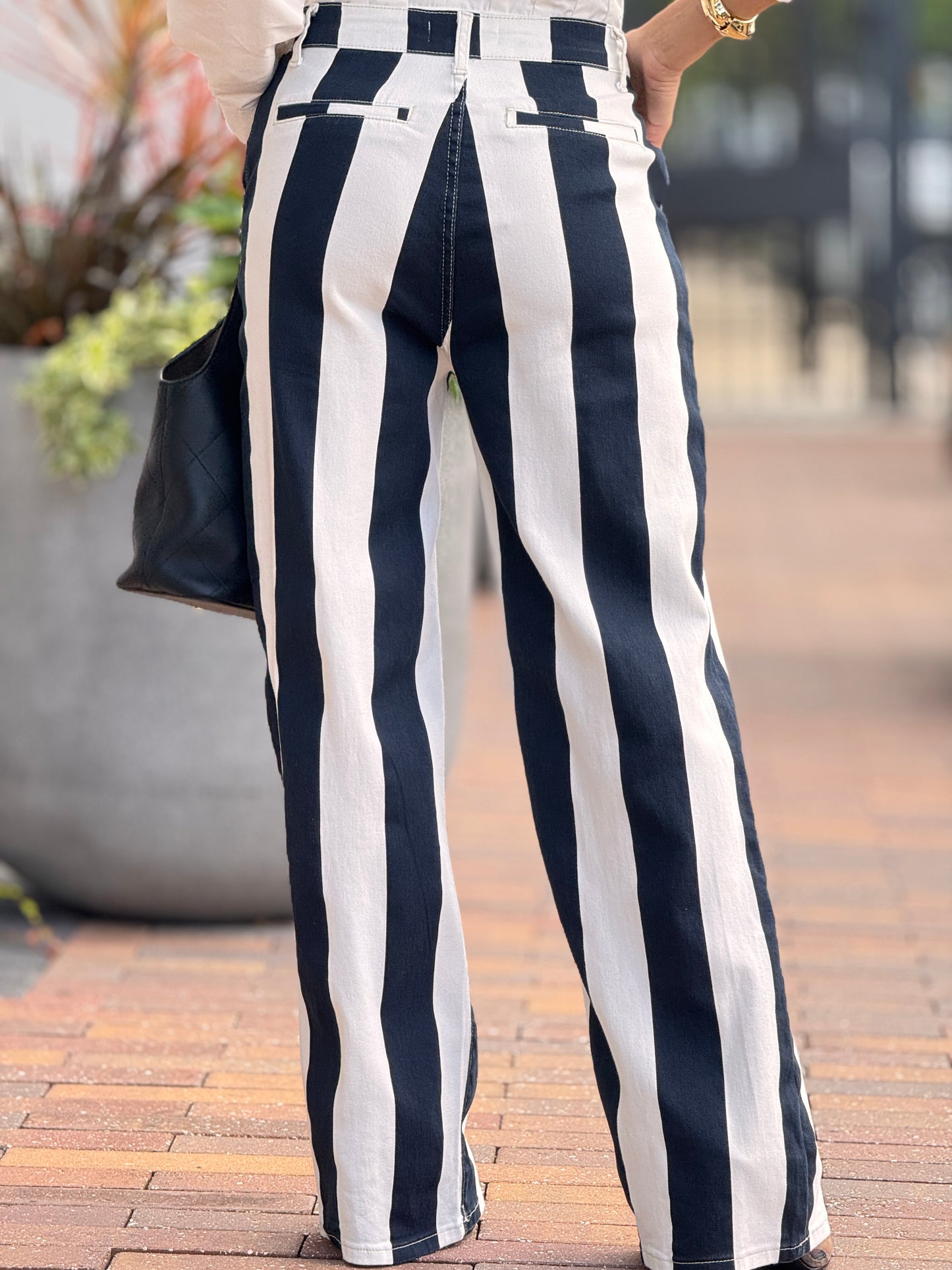 Voce White/Black Lines Jeans