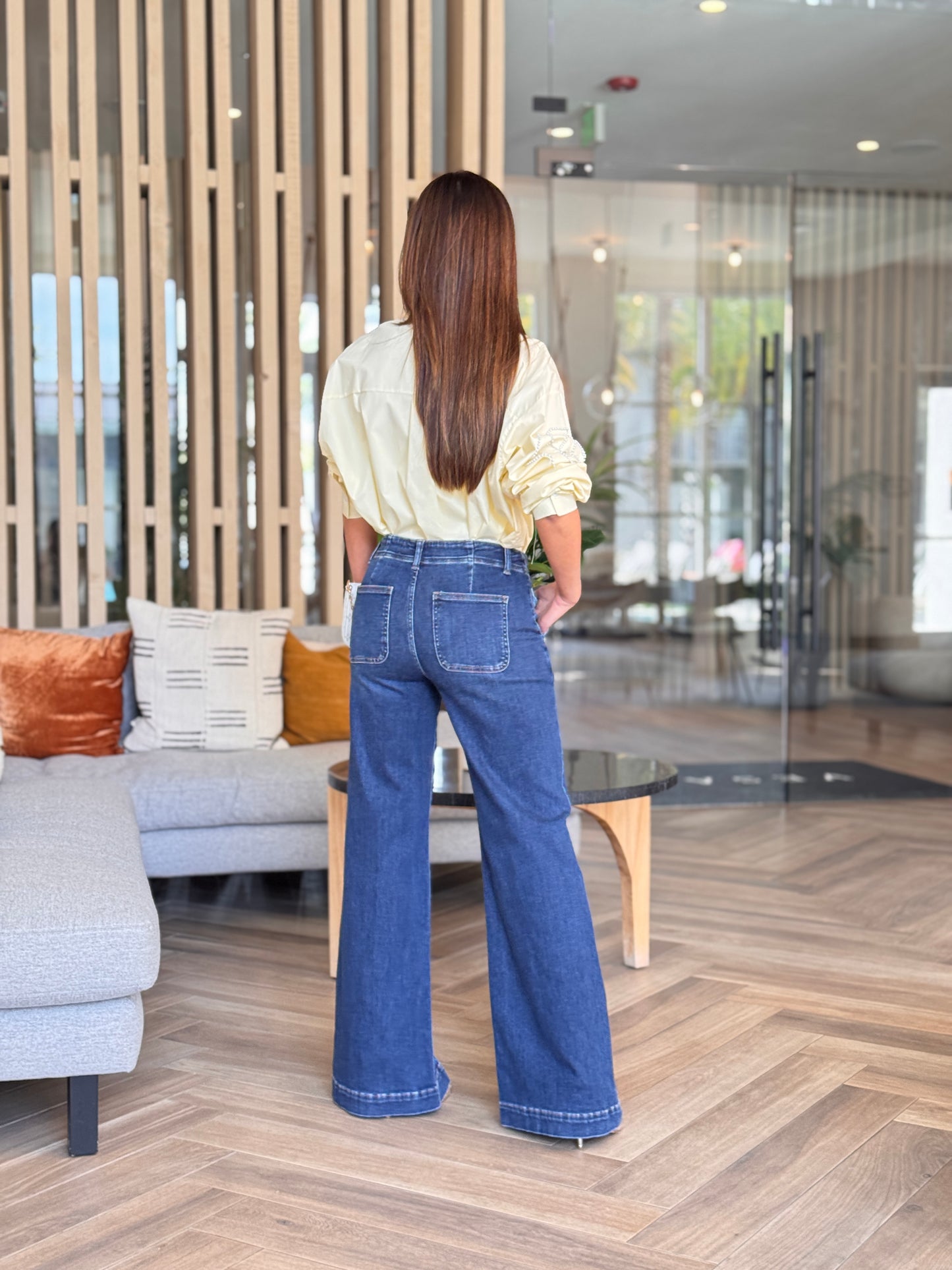 Risen Dark Denim Straight Jeans