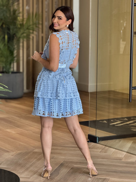 Vogue Blue Lace Dress