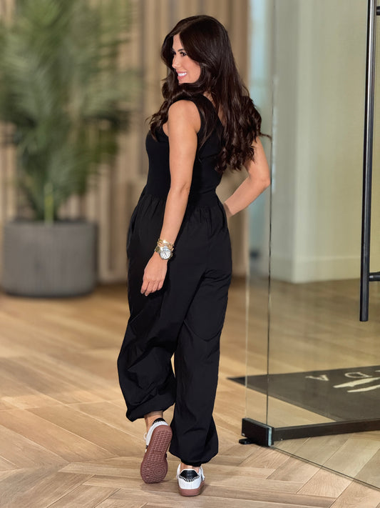 Italy Black Bombache Jumpsuit