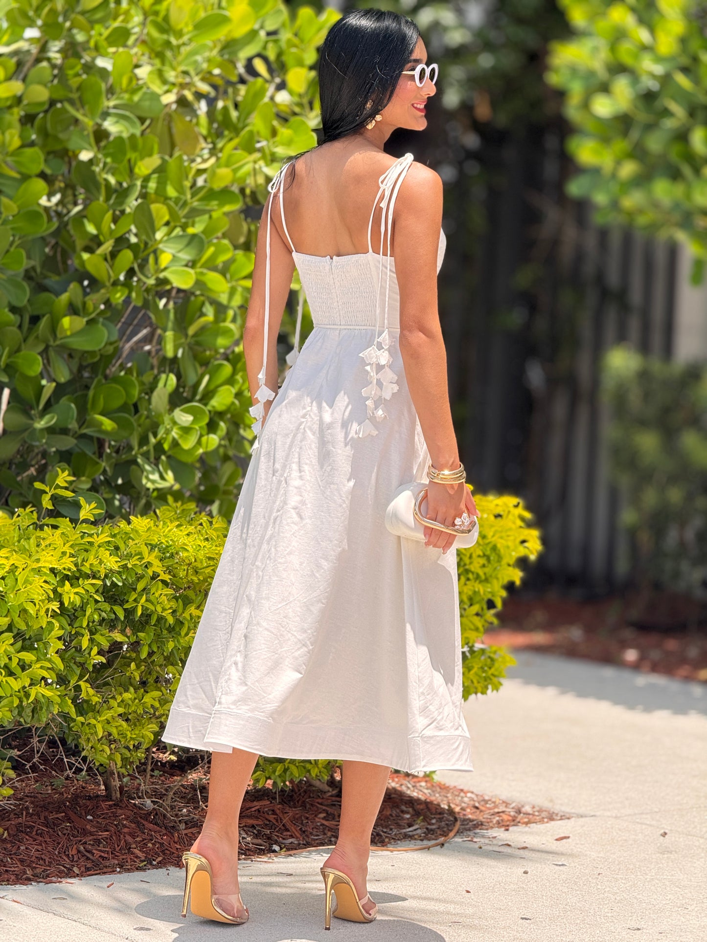 Gardenia White Midi Dress