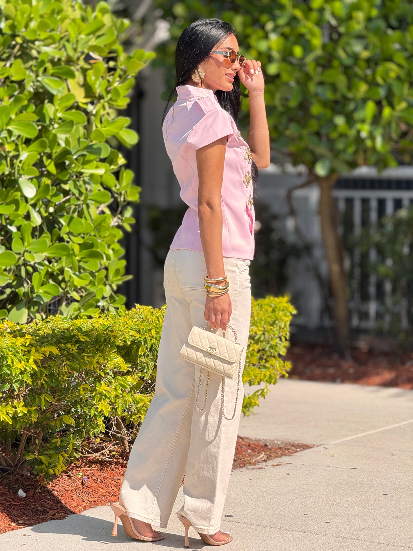 Charming Pink Jacket Top