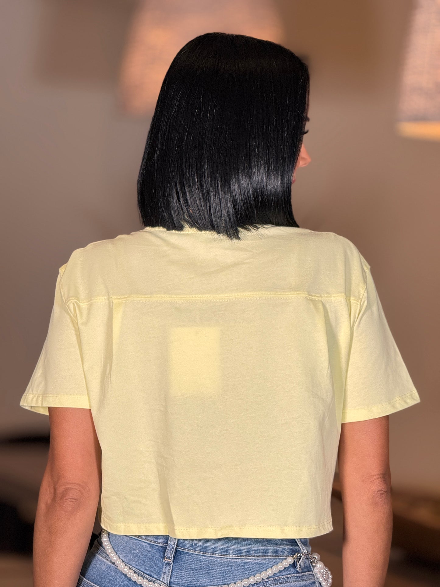 English Yellow Lemon Crop Top