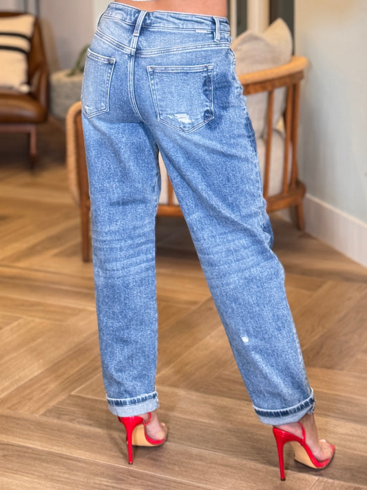 Risen Hearts Light Denim Barrel Jeans